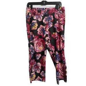 Express Floral Capri Crop Mid Rise Pants